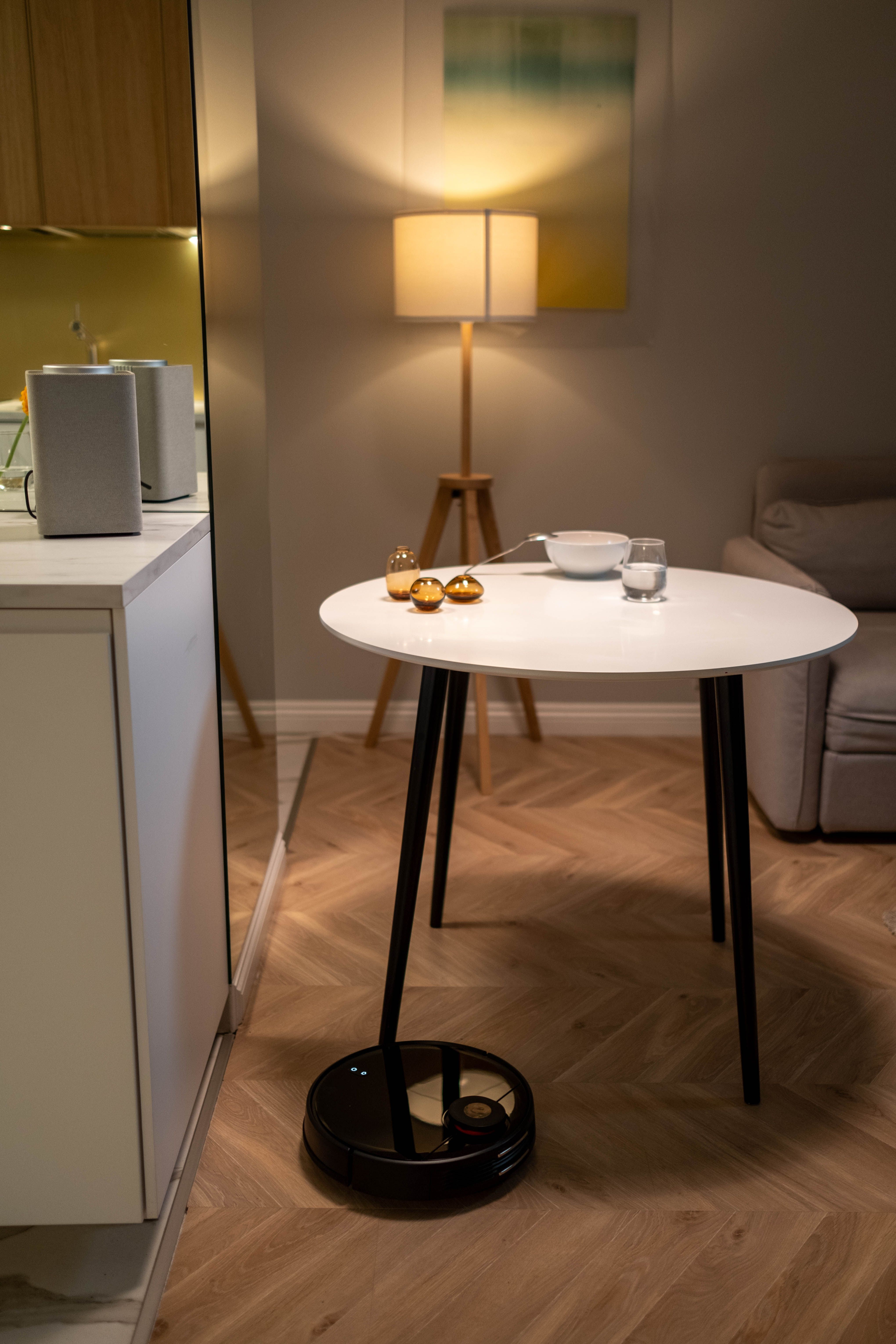 Robot vacuum in a modern interior