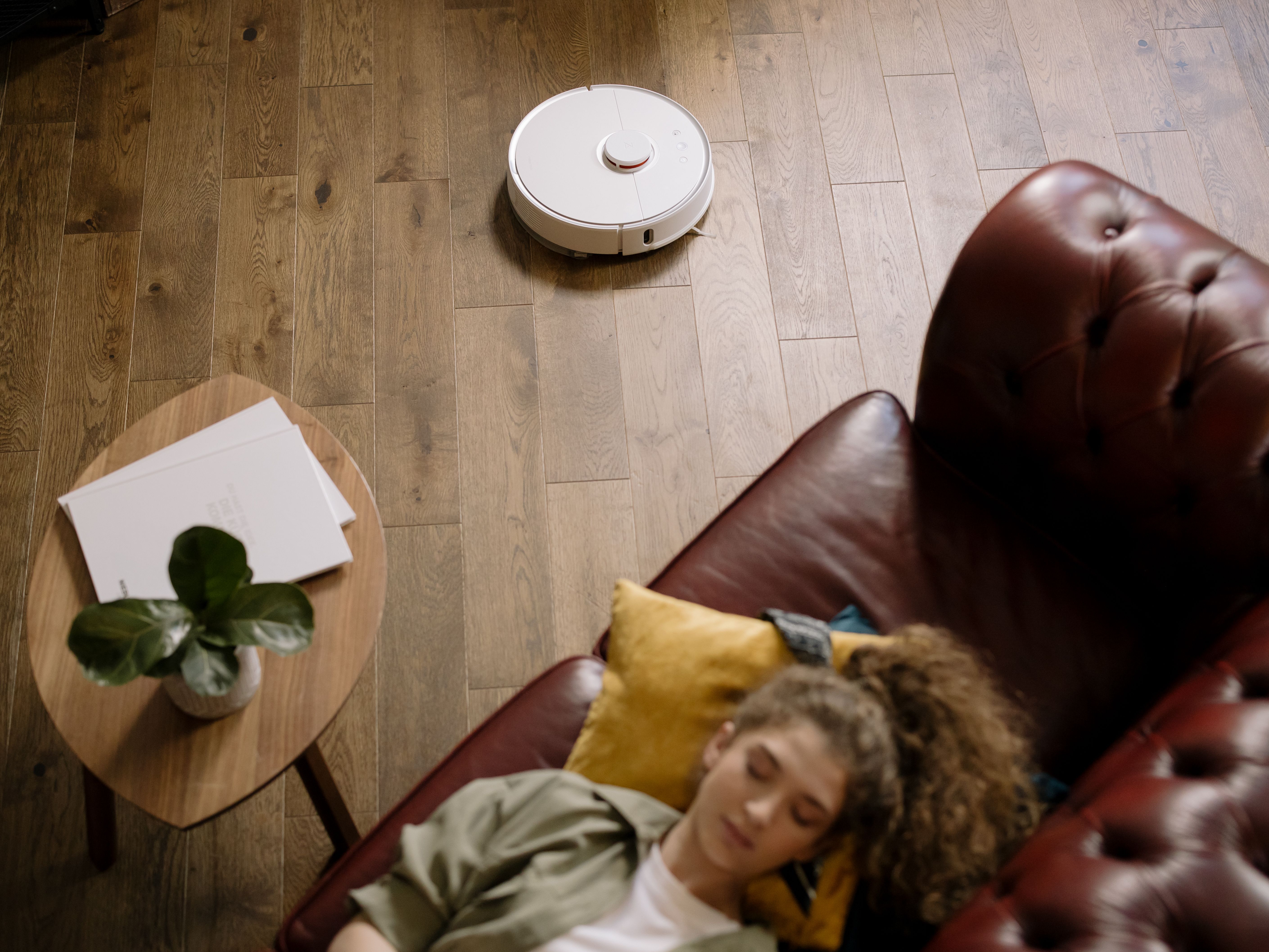 Robot vacuum in a modern home